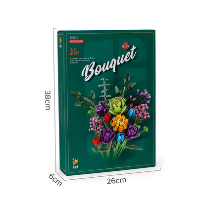 Panlos 655001-8 Flower Bouquet Building Blocks Decor