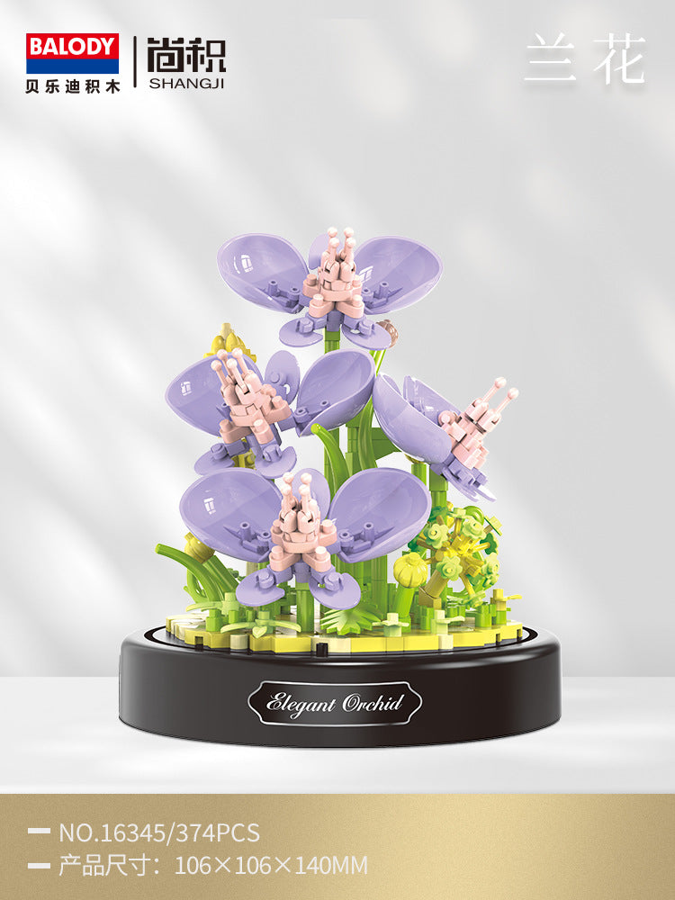 Bouquet de Bloques de Construcción Rosa Eterna: Regalo de Rompecabezas para Ella