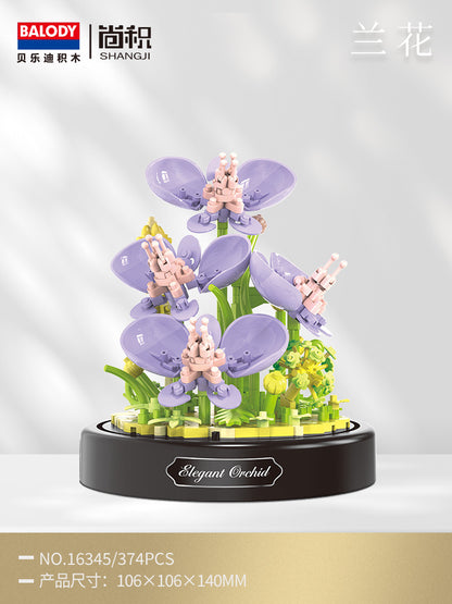 Bouquet de Bloques de Construcción Rosa Eterna: Regalo de Rompecabezas para Ella